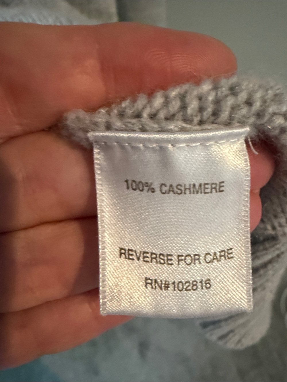 Garnet Hill Cable Detail Cashmere Mock Neck Sweater Tunic - Light Gray M - Picture 5 of 6